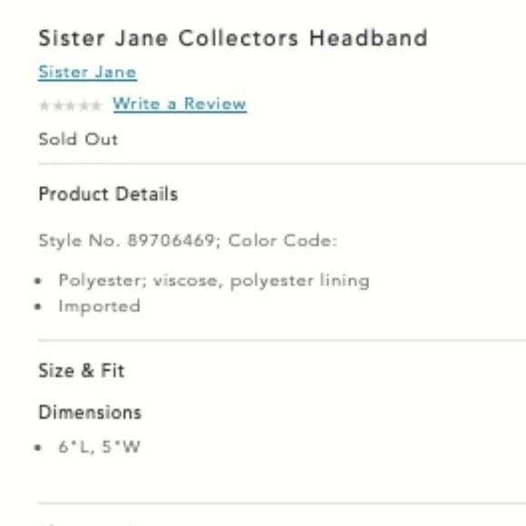 Anthropologie Sister Jane Collectors Pearl Embellished Headband Pink - Picture 2 of 7